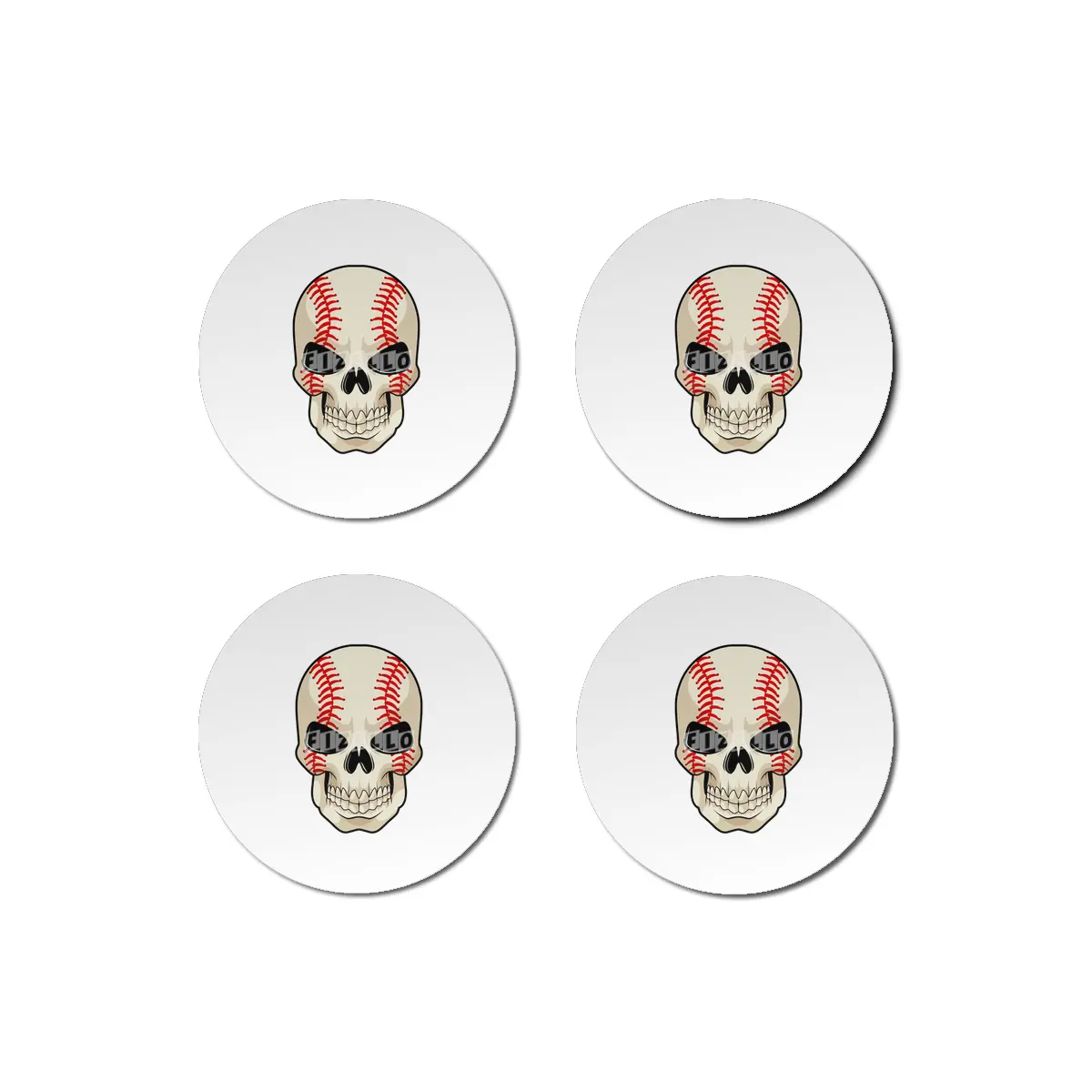 Skull Baseball Sports Bardak Altlığı