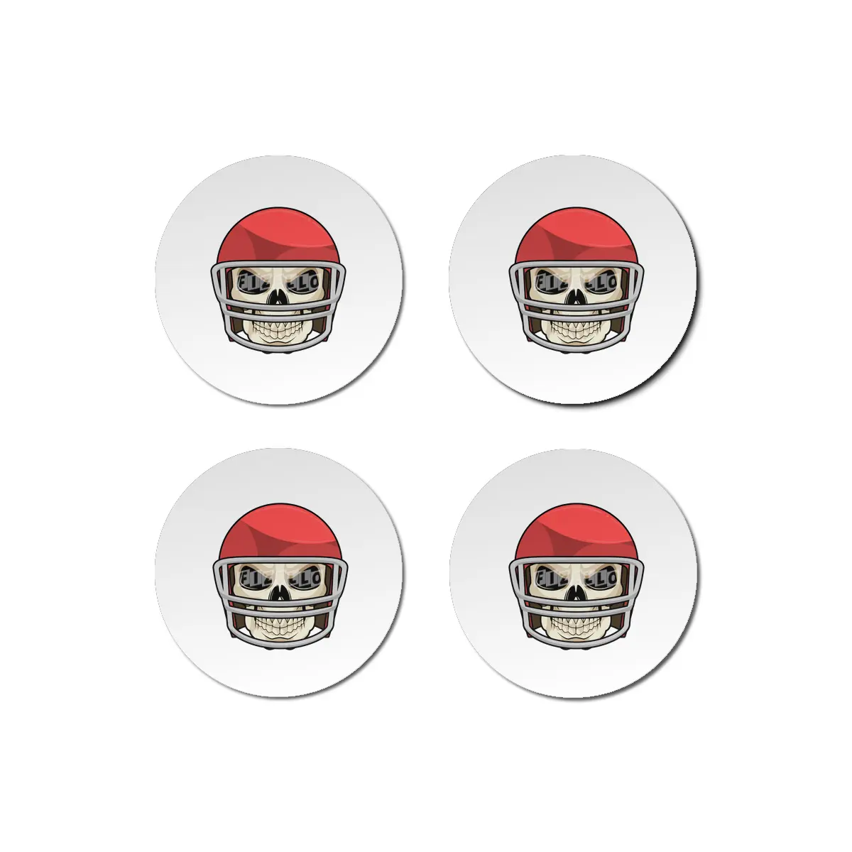 Skull Football Helmet Bardak Altlığı
