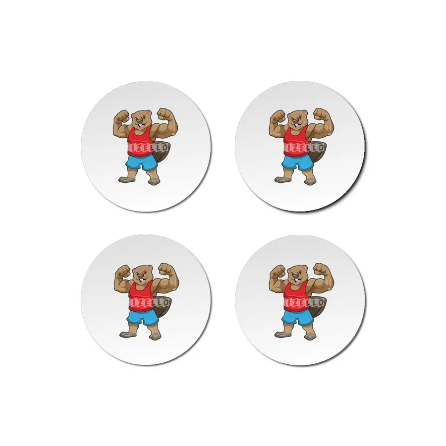 Beaver as Bodybuilder with big Upper arms Bardak Altlığı