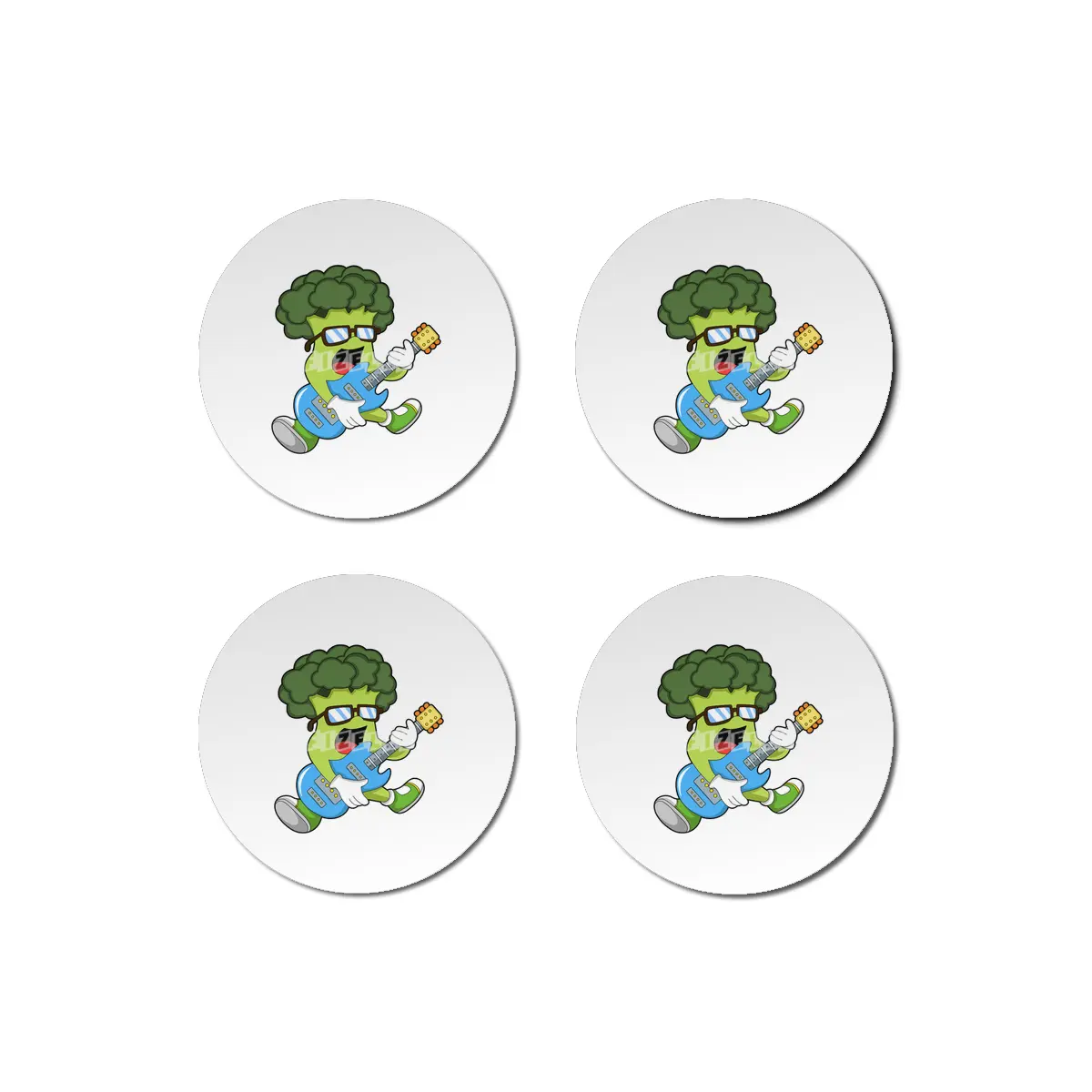 Broccoli as Musician with Guitar Bardak Altlığı