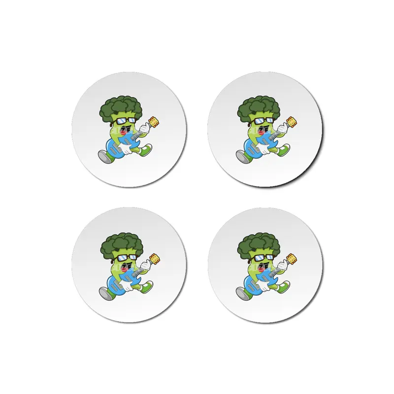 Broccoli as Musician with Guitar Bardak Altlığı