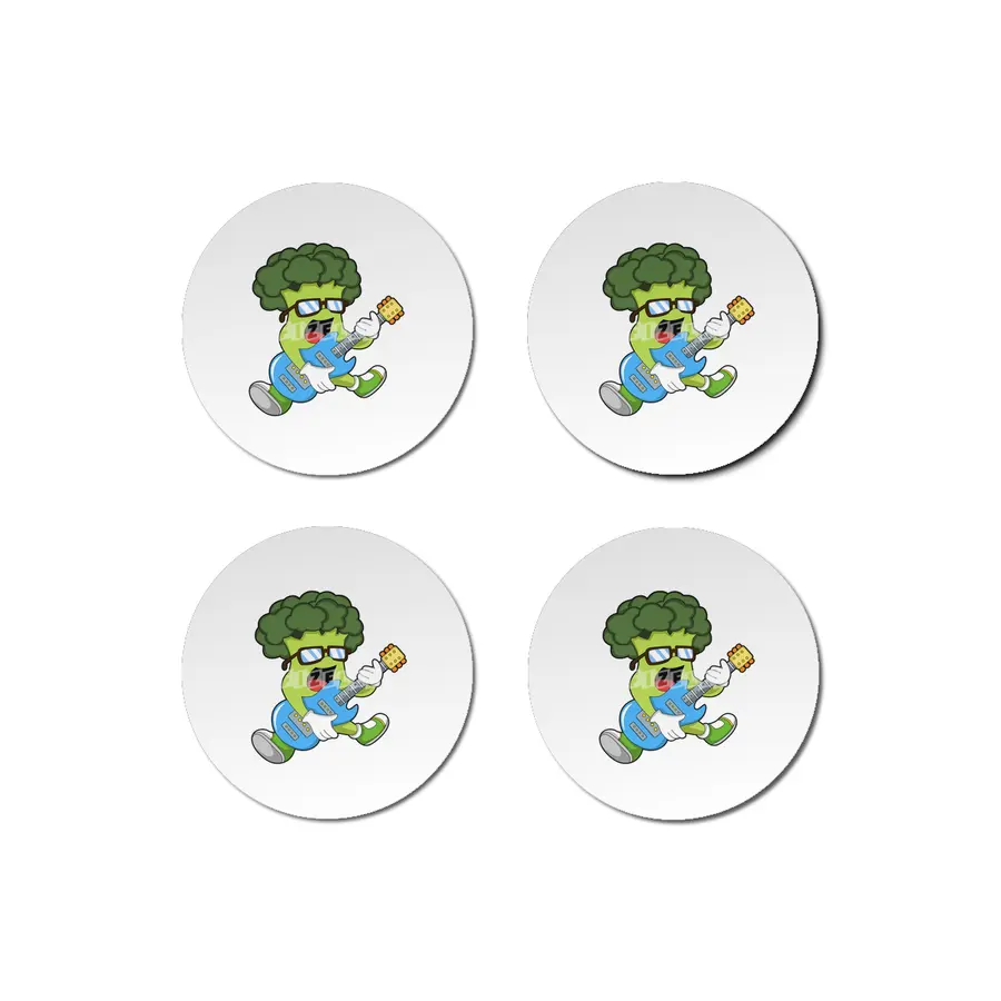 Broccoli as Musician with Guitar Bardak Altlığı
