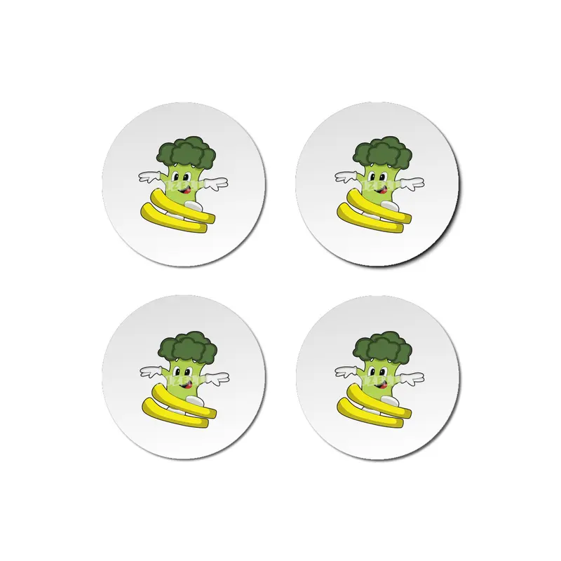 Broccoli as Skier with Ski Bardak Altlığı