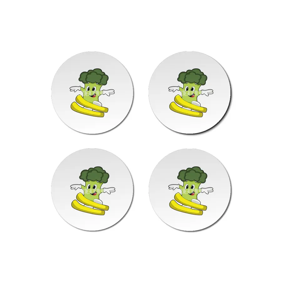 Broccoli as Skier with Ski Bardak Altlığı
