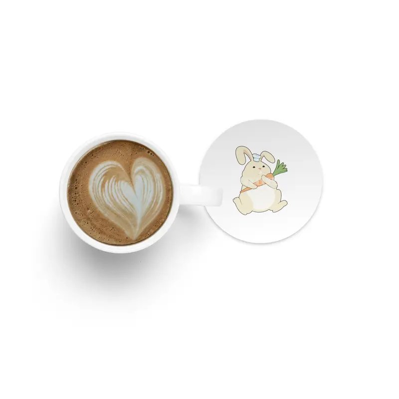 Bunny as Cook with Carrot Bardak Altlığı