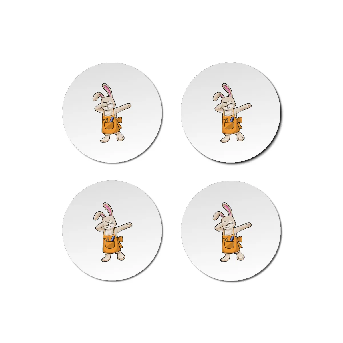 Bunny as Hairdresser with Comb & Scissors Bardak Altlığı