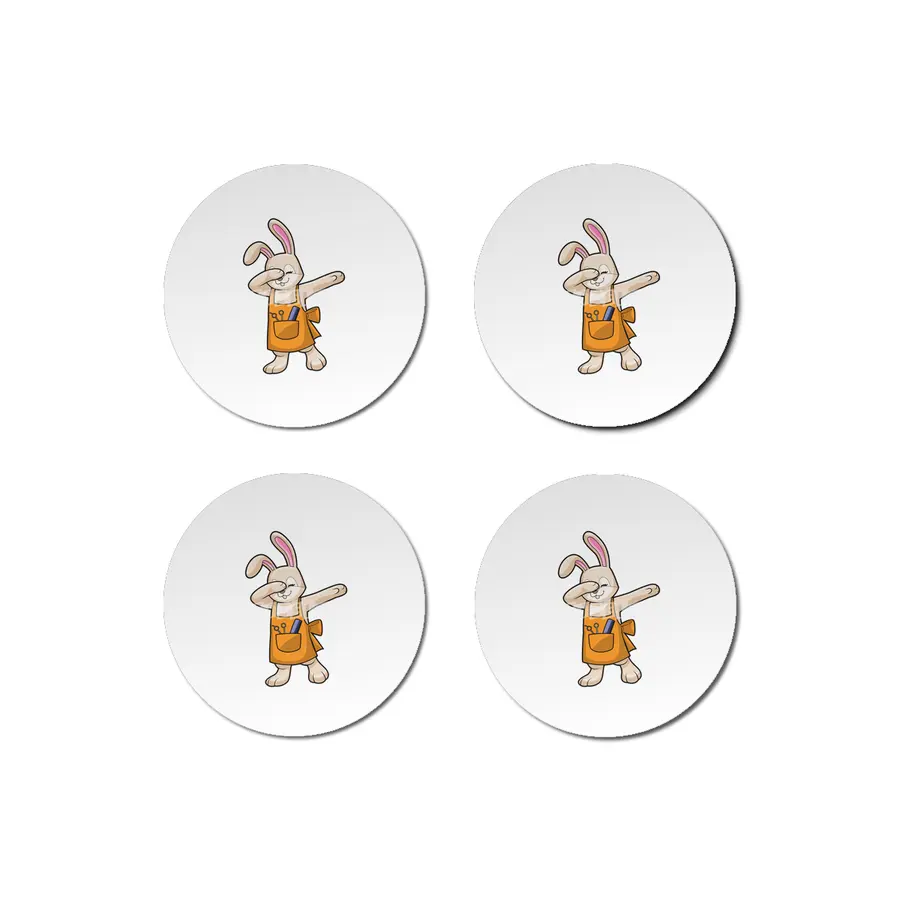 Bunny as Hairdresser with Comb & Scissors Bardak Altlığı