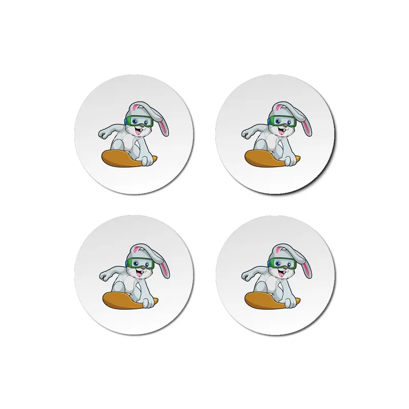 Bunny as Snowboarder with Snowboard Bardak Altlığı