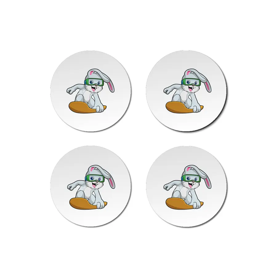 Bunny as Snowboarder with Snowboard Bardak Altlığı