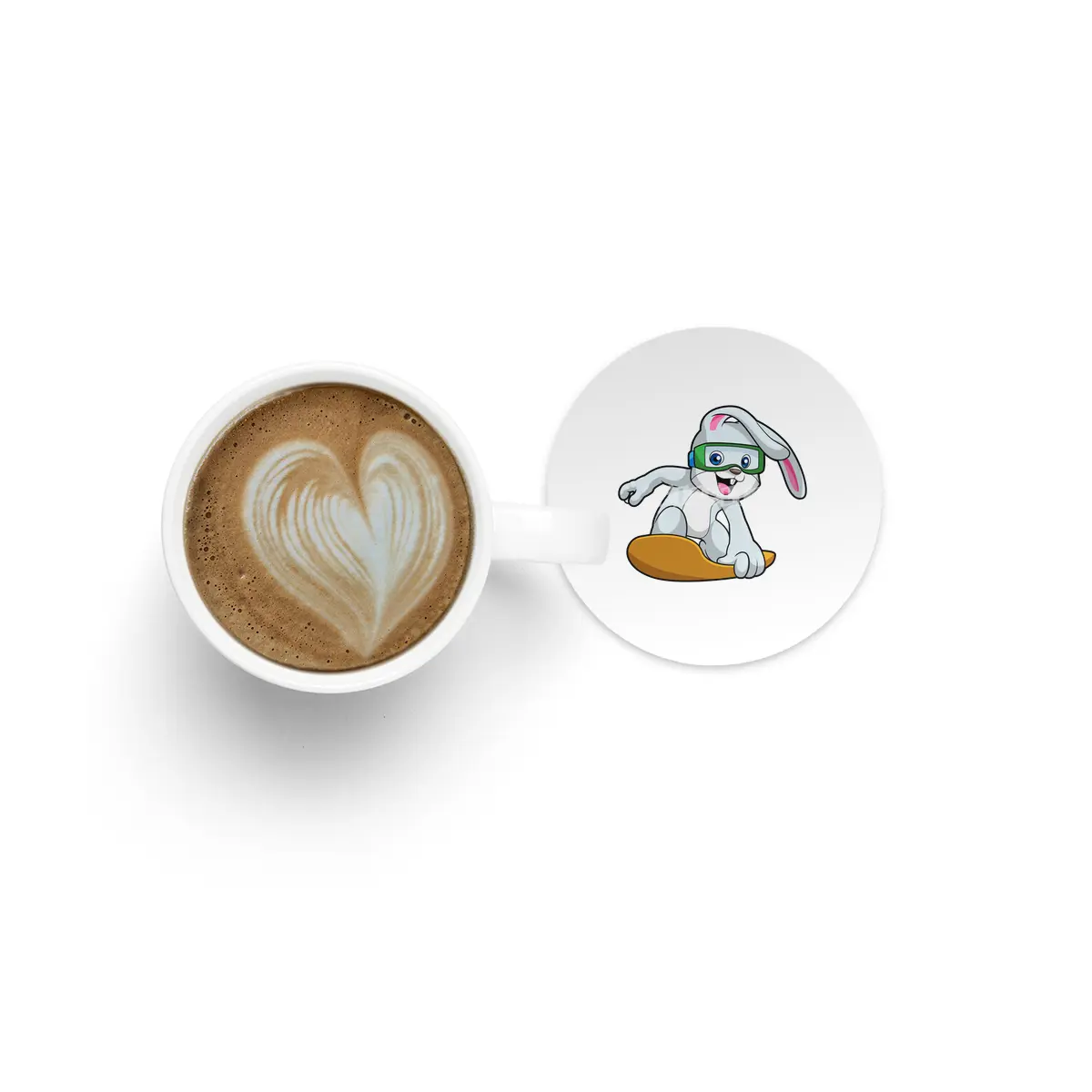 Bunny as Snowboarder with Snowboard Bardak Altlığı