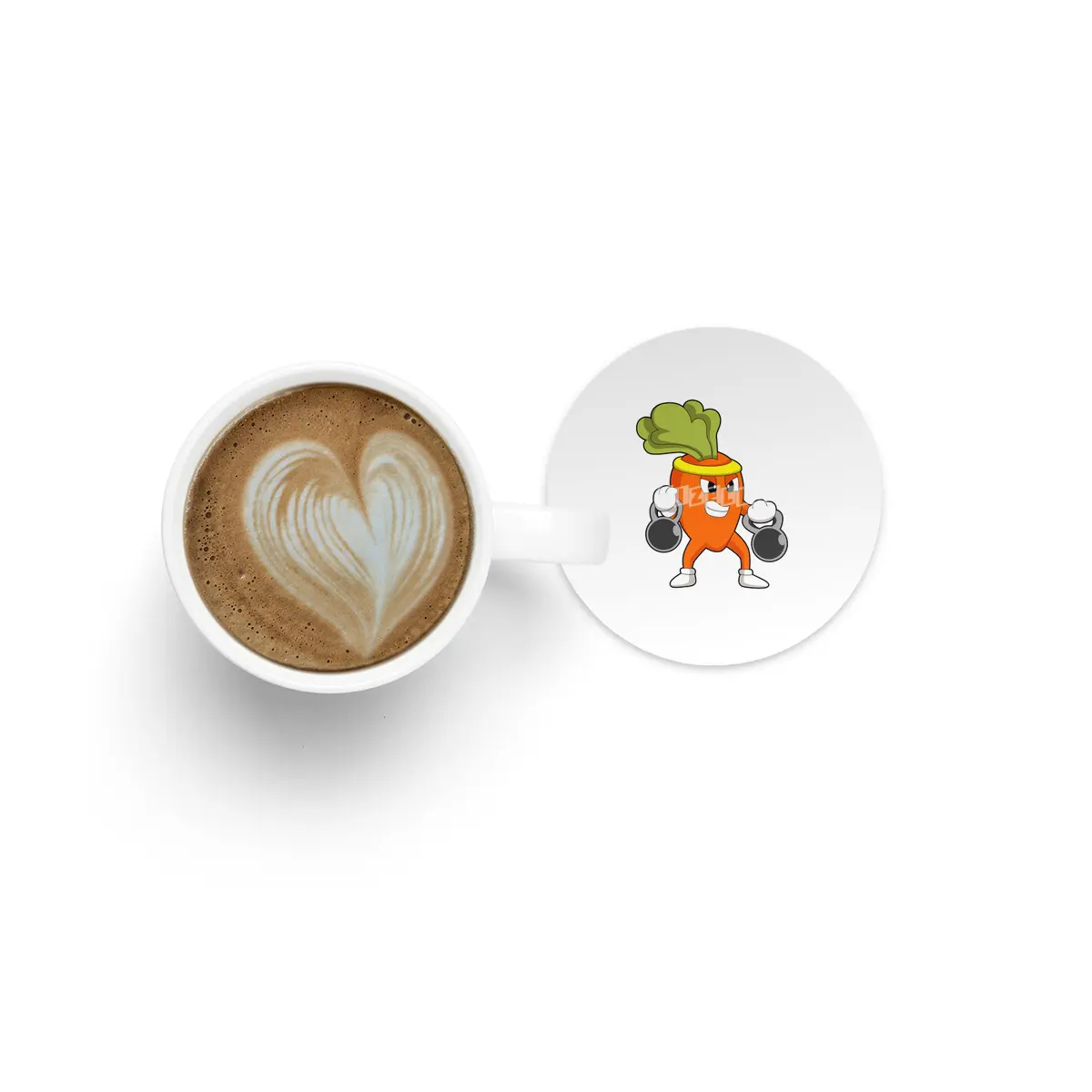 Carrot at Fitness with Dumbbells Bardak Altlığı