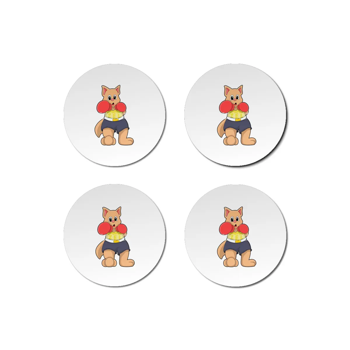 Cat as Boxer at Boxing Bardak Altlığı