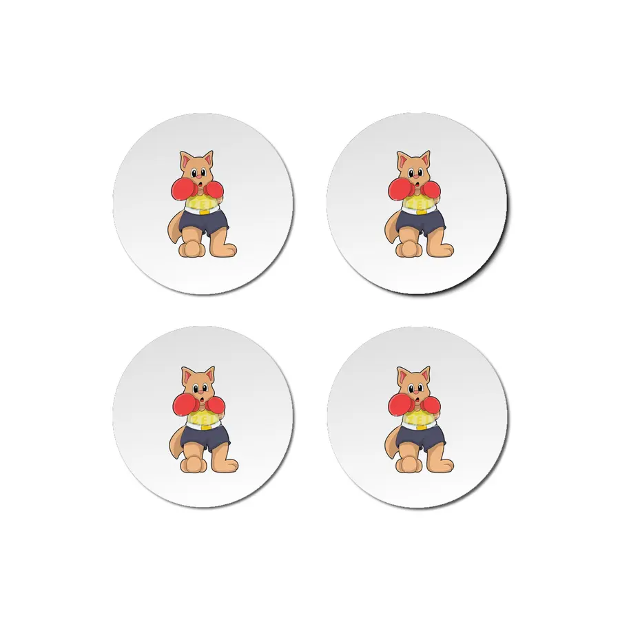 Cat as Boxer at Boxing Bardak Altlığı