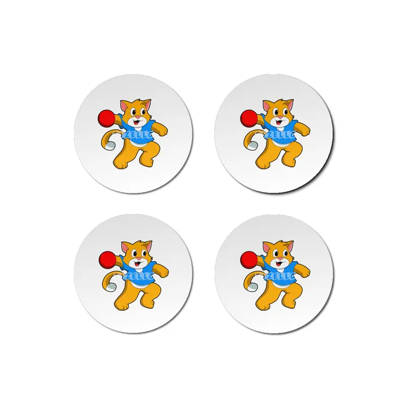 Cat as Handball player with handball Bardak Altlığı