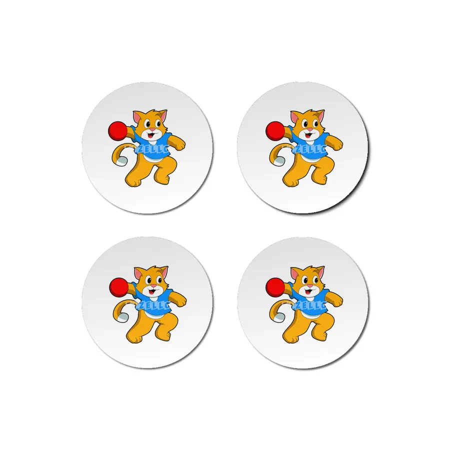 Cat as Handball player with handball Bardak Altlığı