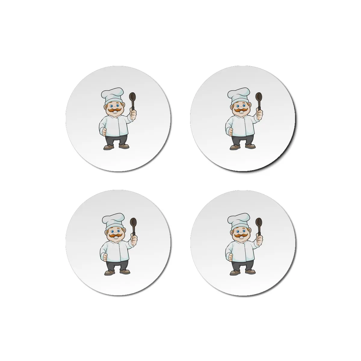 Chef with Chef's hat & Soup spoon Bardak Altlığı