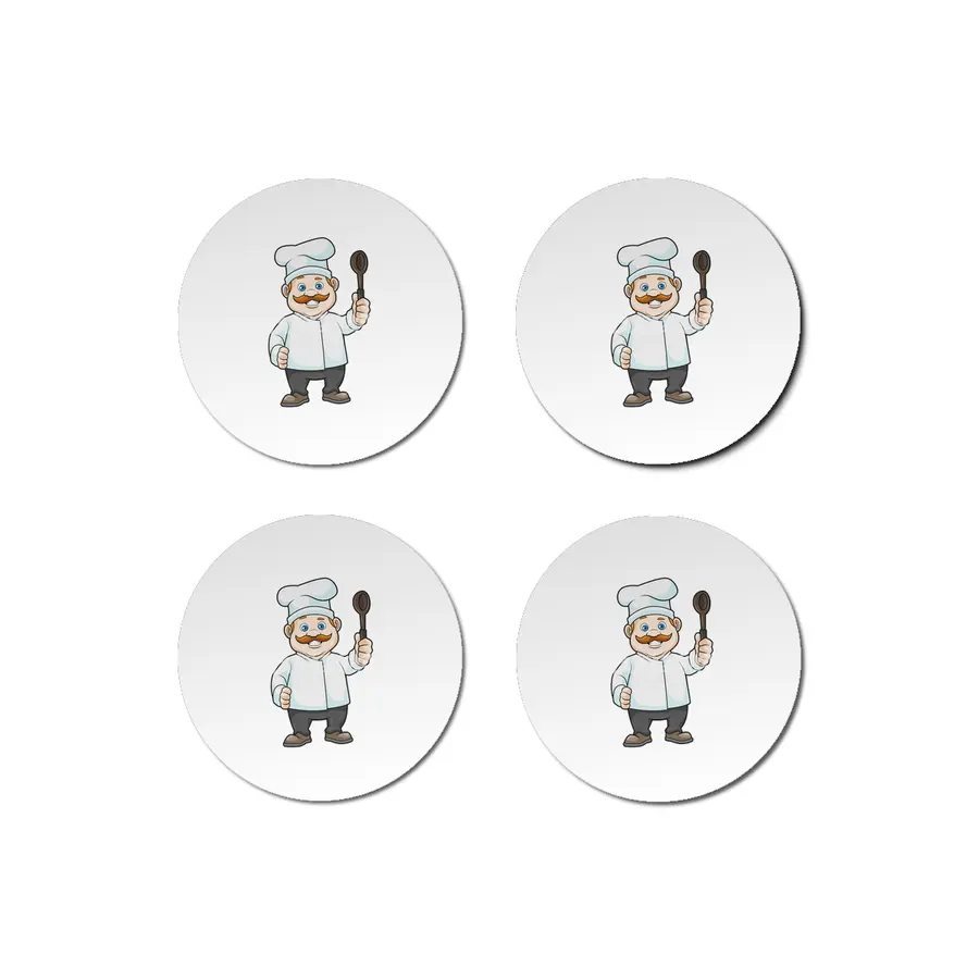Chef with Chef's hat & Soup spoon Bardak Altlığı