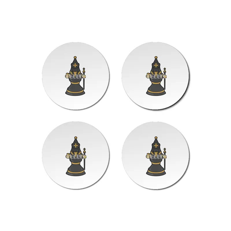 Chess piece Bishop at Chess with Staff Bardak Altlığı