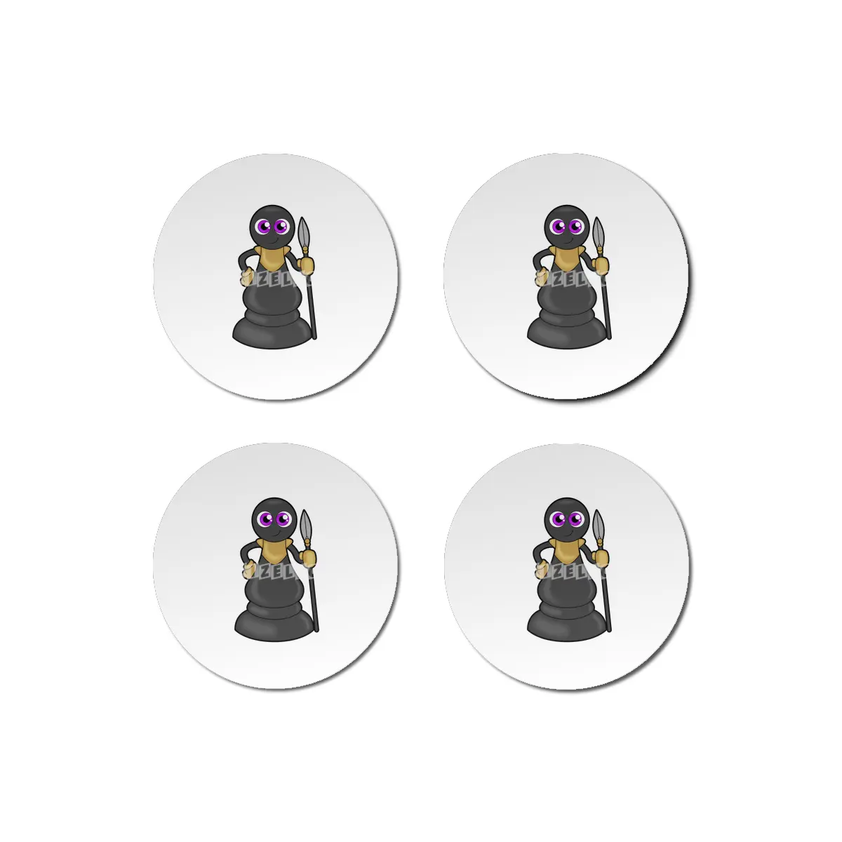 Chess piece Pawn at Chess with Spear Bardak Altlığı