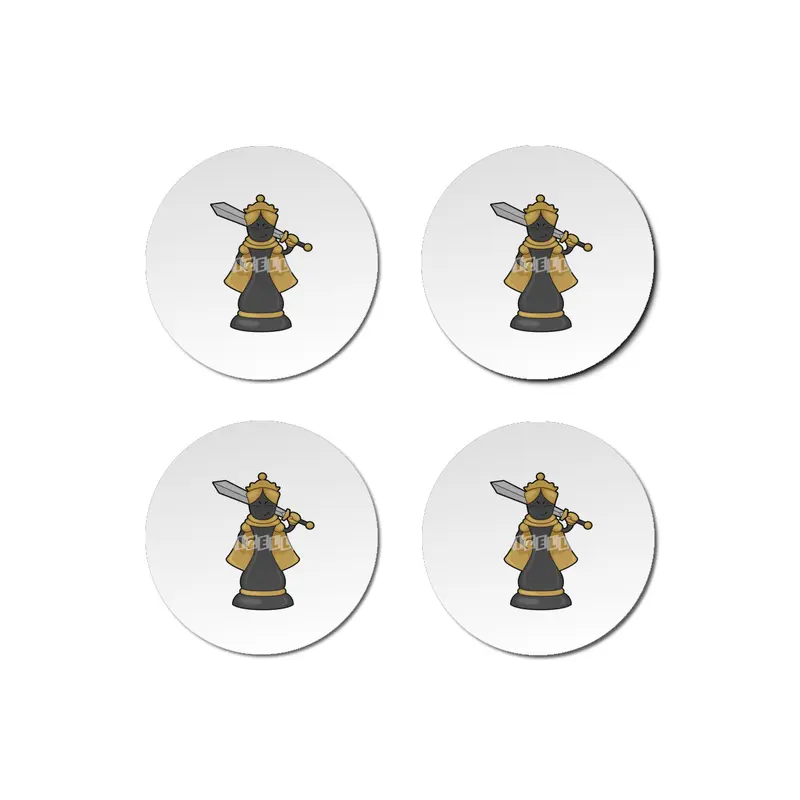 Chess piece Queen at Chess with Sword Bardak Altlığı