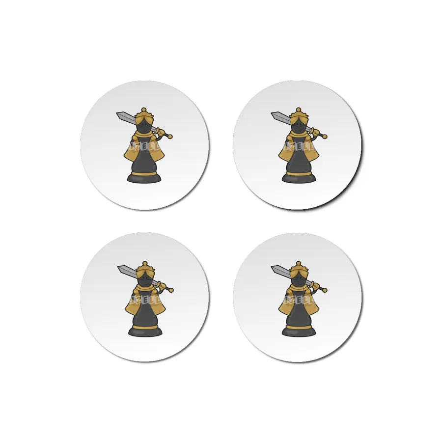 Chess piece Queen at Chess with Sword Bardak Altlığı