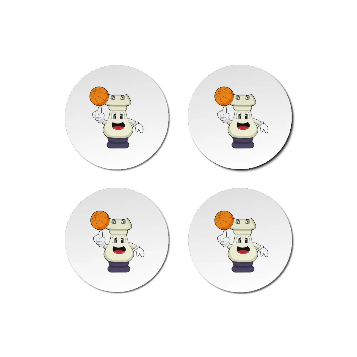 Chess piece Rook at Basketball Sports Bardak Altlığı