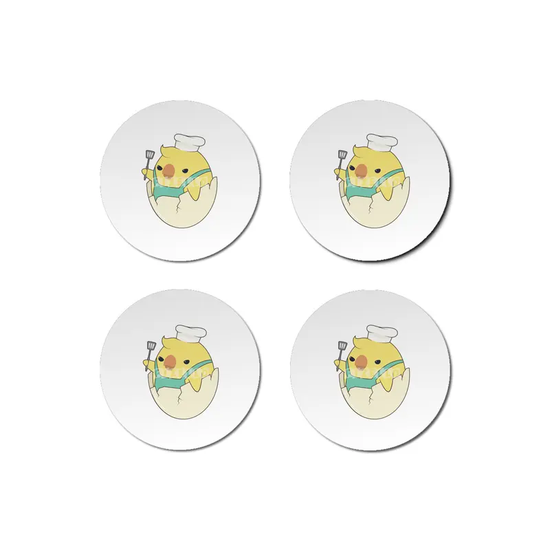 Chick as Cook with Chef's hat & Spatula Bardak Altlığı