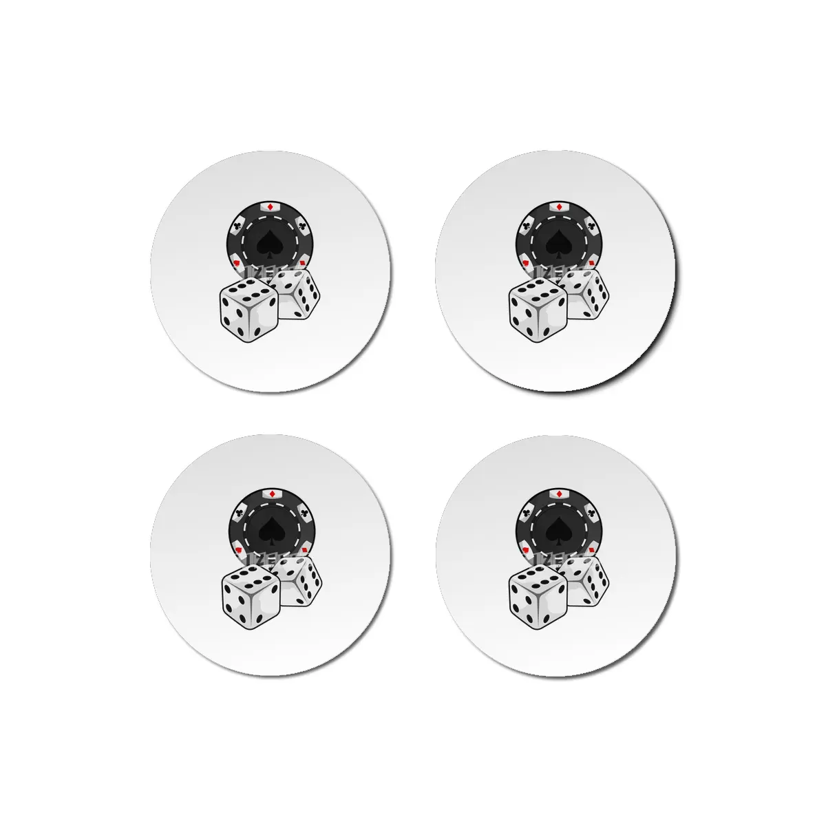 Chip & Dice for Poker Bardak Altlığı