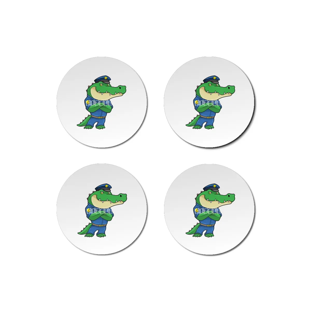 Crocodile as Police officer with Police uniform Bardak Altlığı