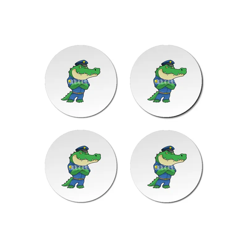 Crocodile as Police officer with Police uniform Bardak Altlığı