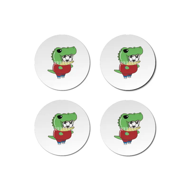Crocodile as Soccer player with Soccer ball Bardak Altlığı