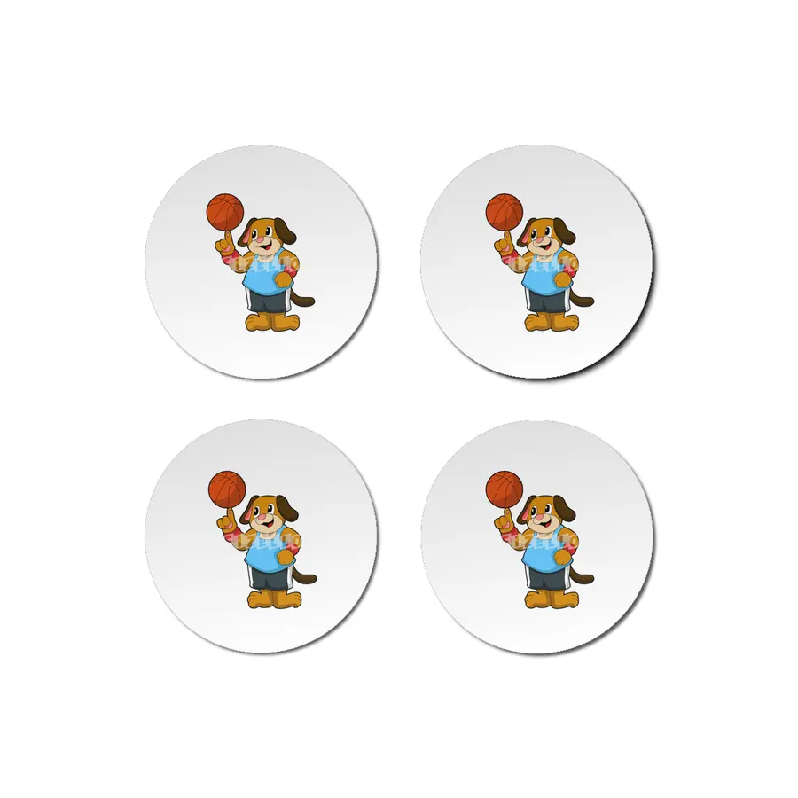 Dog as Basketball player with Basketball Bardak Altlığı