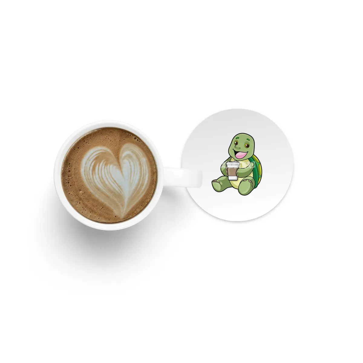 Turtle with Shell & Coffee to go Bardak Altlığı