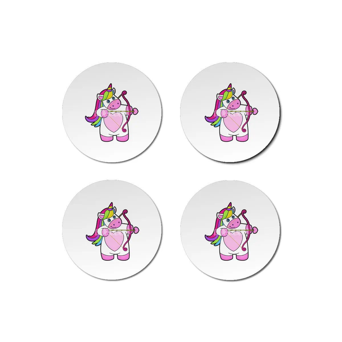 Unicorn as Archer with Bow & Arrow Bardak Altlığı