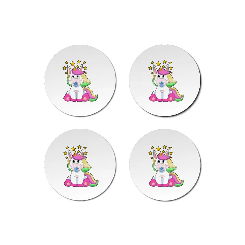Unicorn as Baby with Pacifier Bardak Altlığı