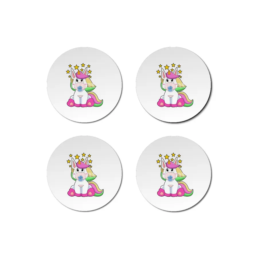 Unicorn as Baby with Pacifier Bardak Altlığı