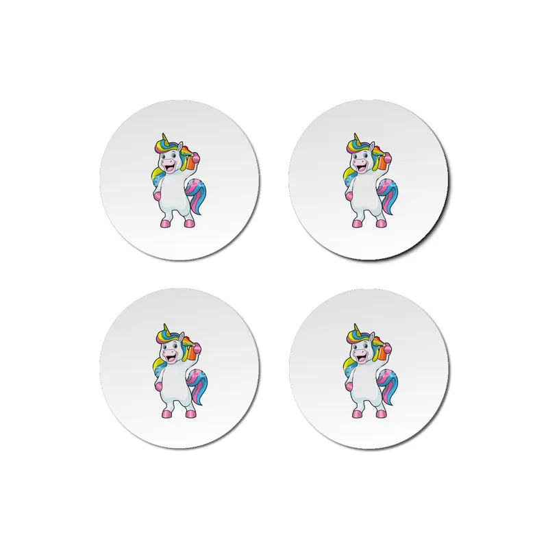 Unicorn as Hairdresser with Hairspray Bardak Altlığı