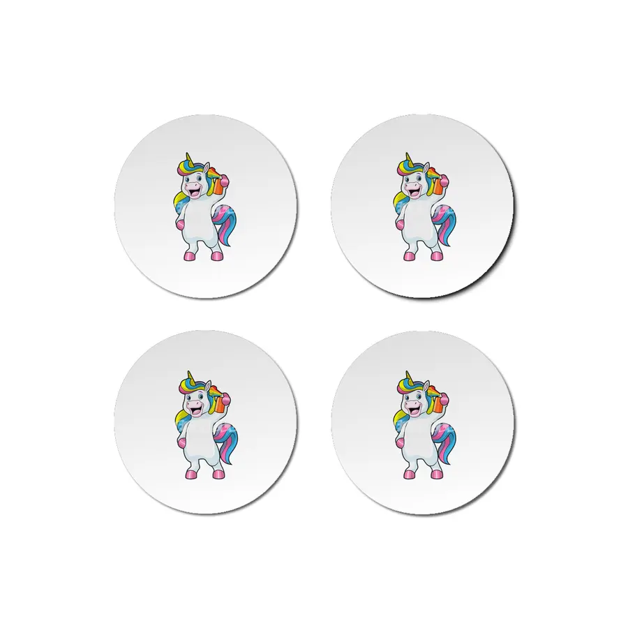 Unicorn as Hairdresser with Hairspray Bardak Altlığı