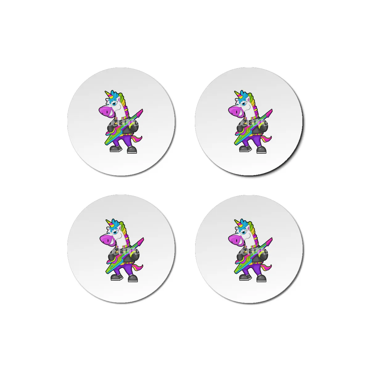 Unicorn as Musician with Guitar Bardak Altlığı