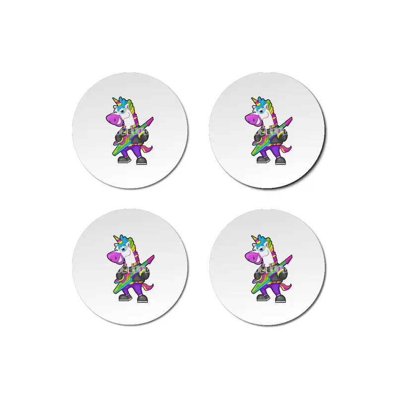 Unicorn as Musician with Guitar Bardak Altlığı