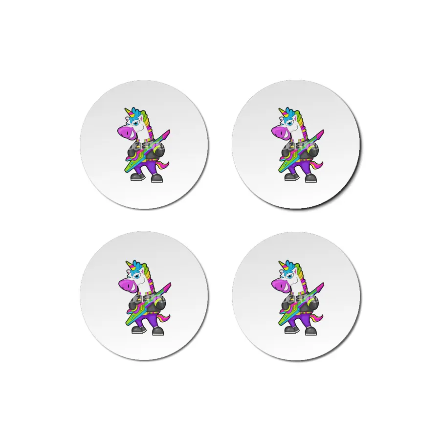 Unicorn as Musician with Guitar Bardak Altlığı