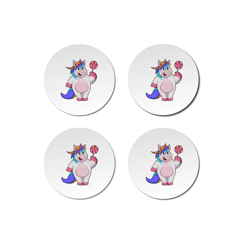 Unicorn with Lollipop Bardak Altlığı