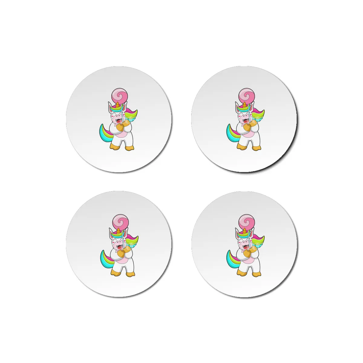 Unicorn with Lollipop Bardak Altlığı