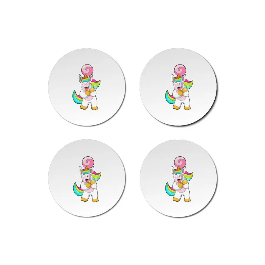 Unicorn with Lollipop Bardak Altlığı