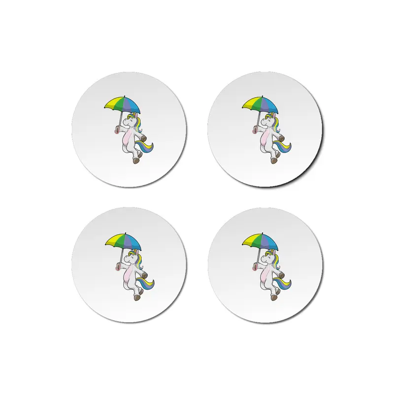 Unicorn with Umbrella Bardak Altlığı