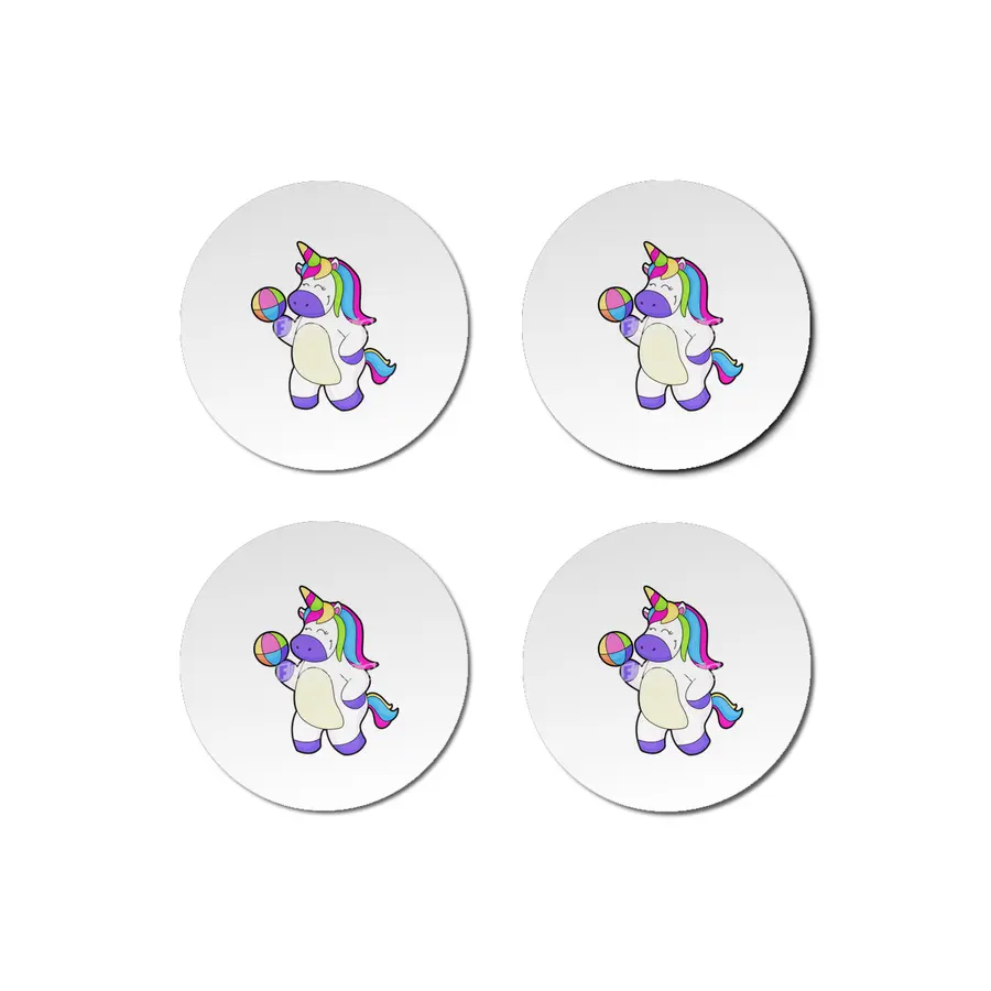 Unicorn with Volleyball Bardak Altlığı