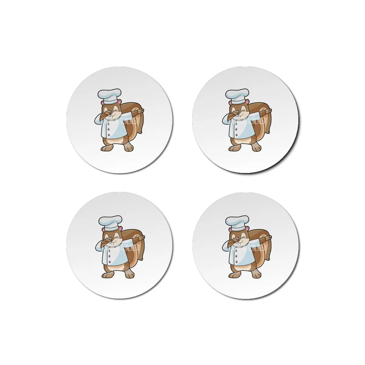 Squirrel as Cook with Cooking apron Bardak Altlığı