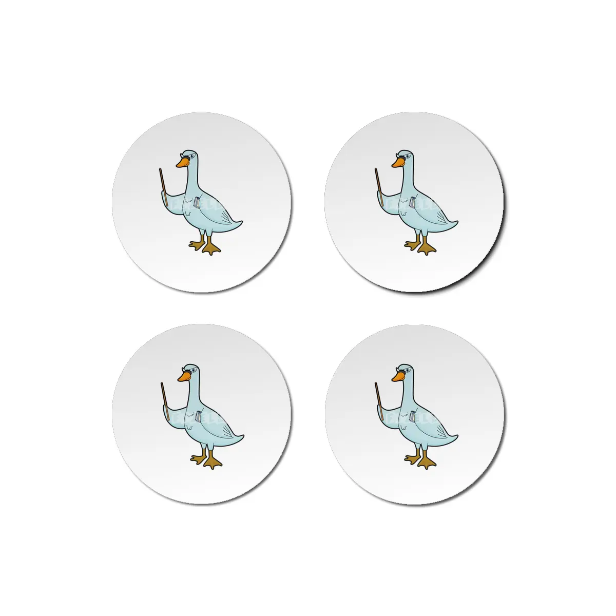 Swan as Teacher with Book & Pointer Bardak Altlığı
