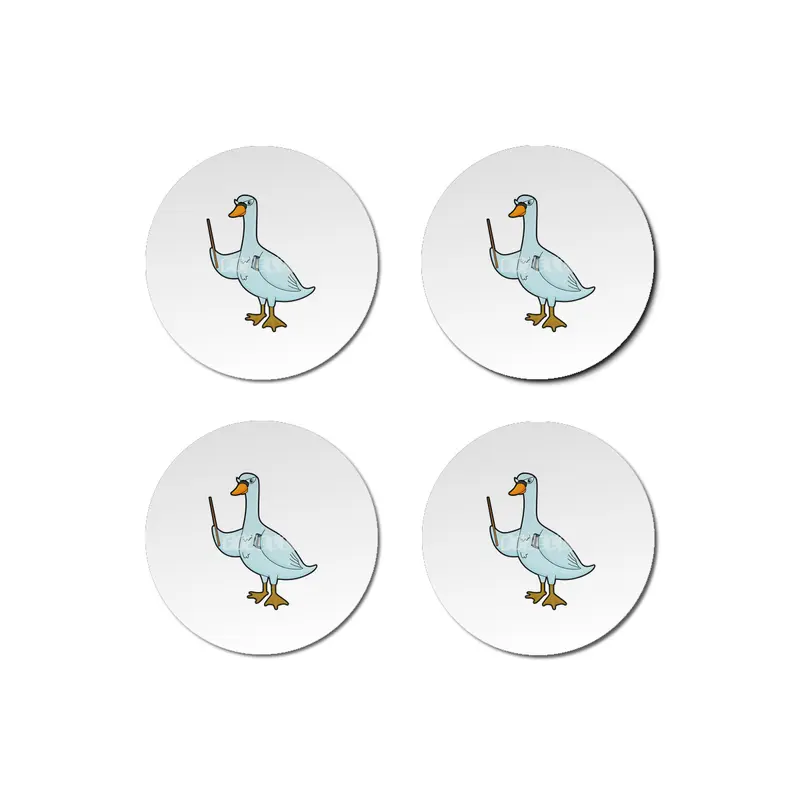Swan as Teacher with Book & Pointer Bardak Altlığı