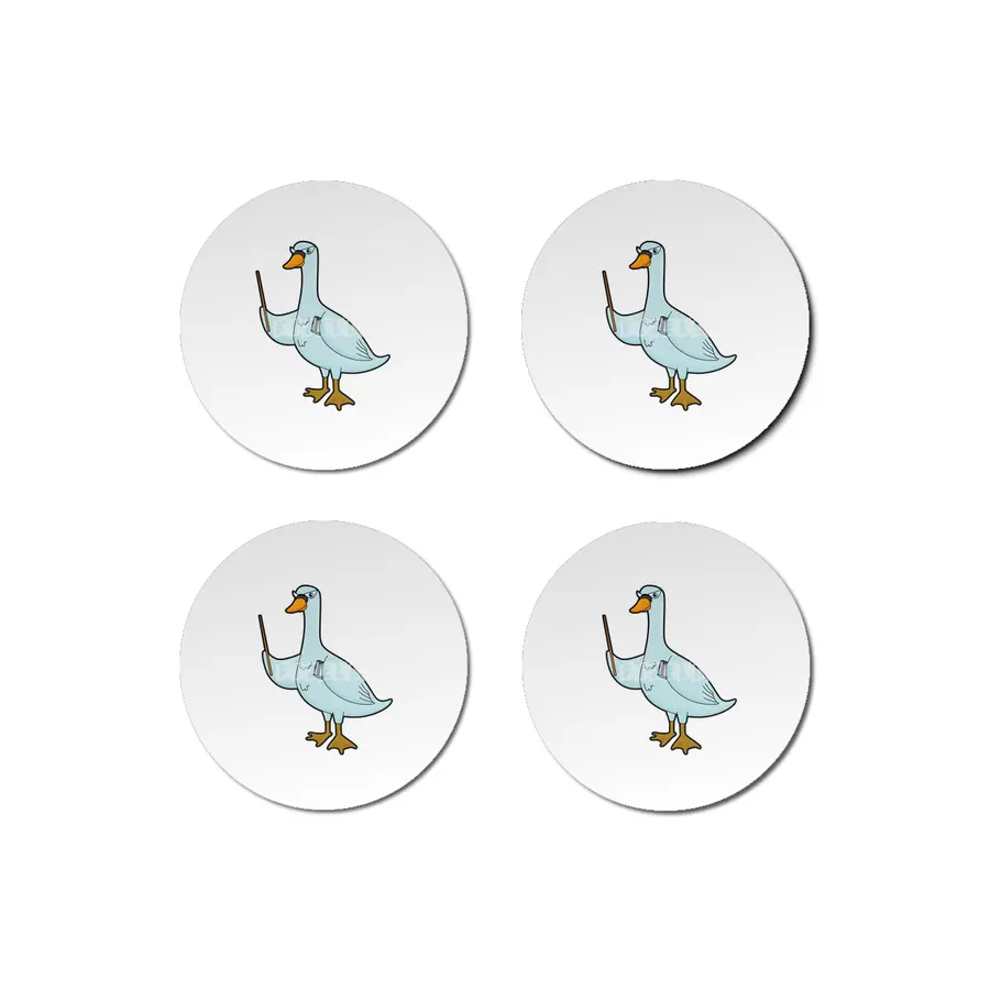 Swan as Teacher with Book & Pointer Bardak Altlığı
